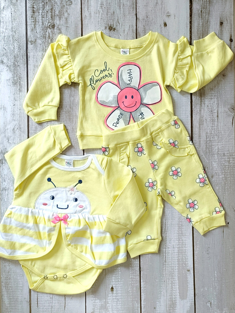 3-Piece Dress Set (Lemon Yellow)