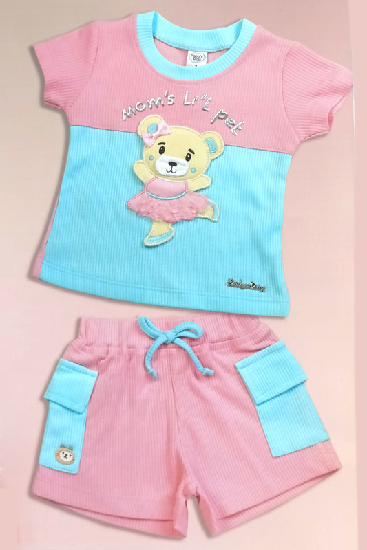 Cotton Top & Shorts (Mom's Lil Pet - Pink)