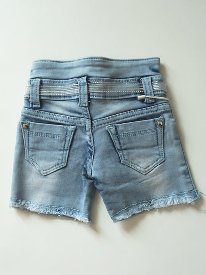 Frayed High Waist Denim Shorts