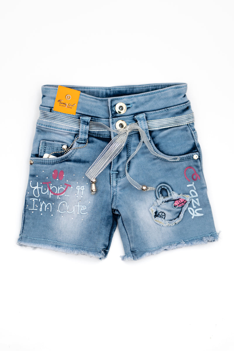 Frayed High Waist Denim Shorts