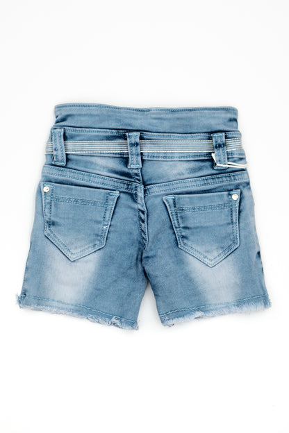 Frayed High Waist Denim Shorts