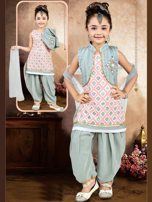 Patiala Salwar Suit with Heavy Embroidered Jacket