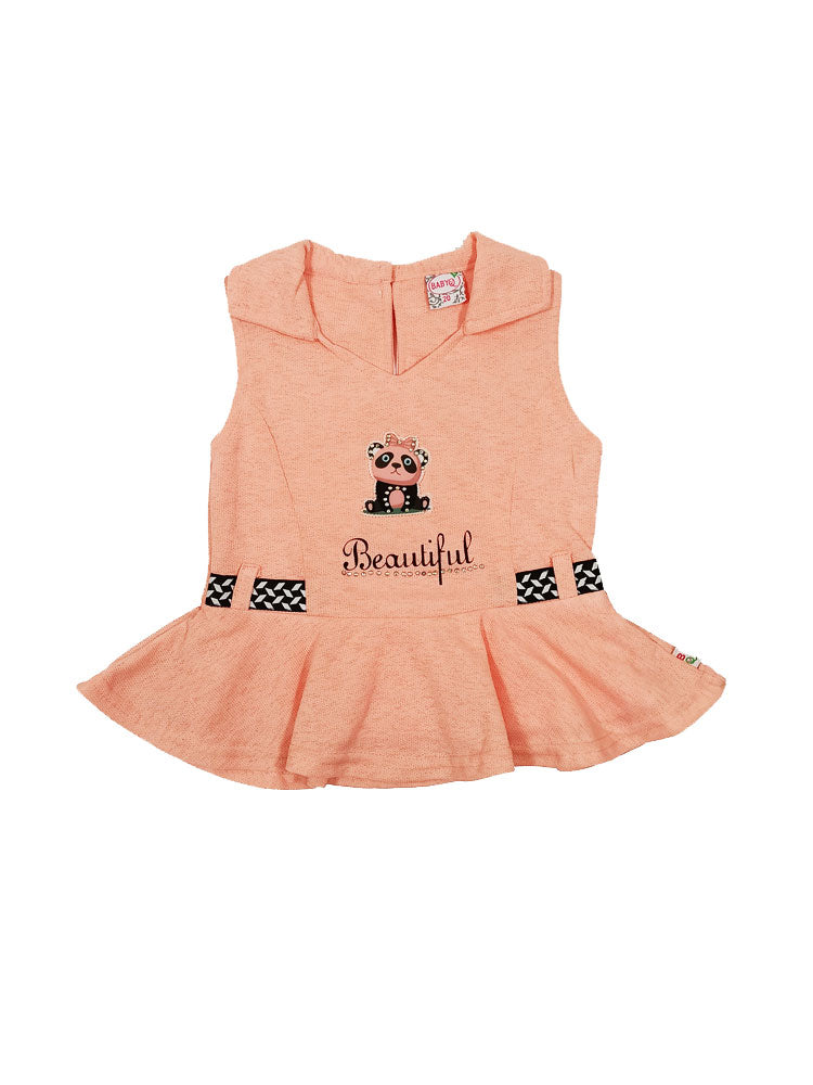 Panda Frock Top with Black Denim Short