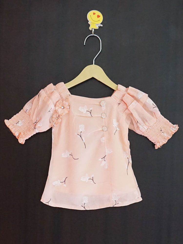 Smocked Puff Sleeves Top