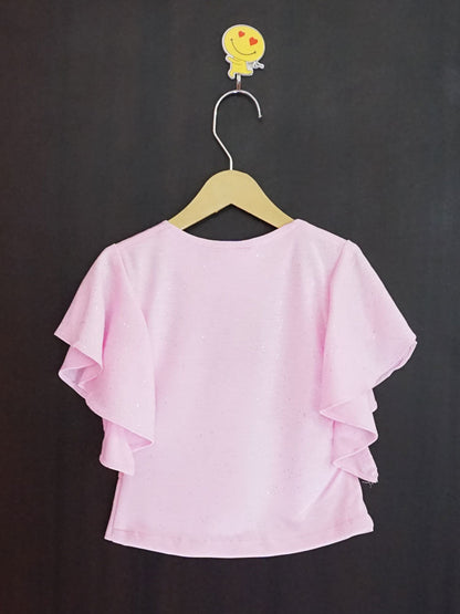 Flutter Sleeves Top - Pink