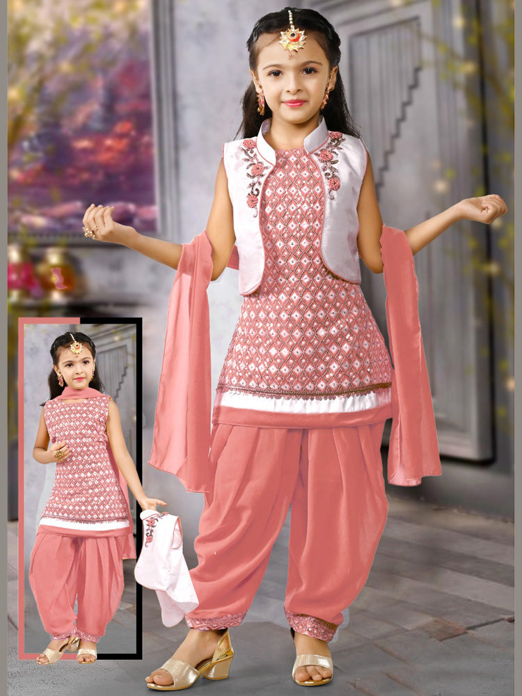 Patiala Salwar Suit with Jacket (Rust)