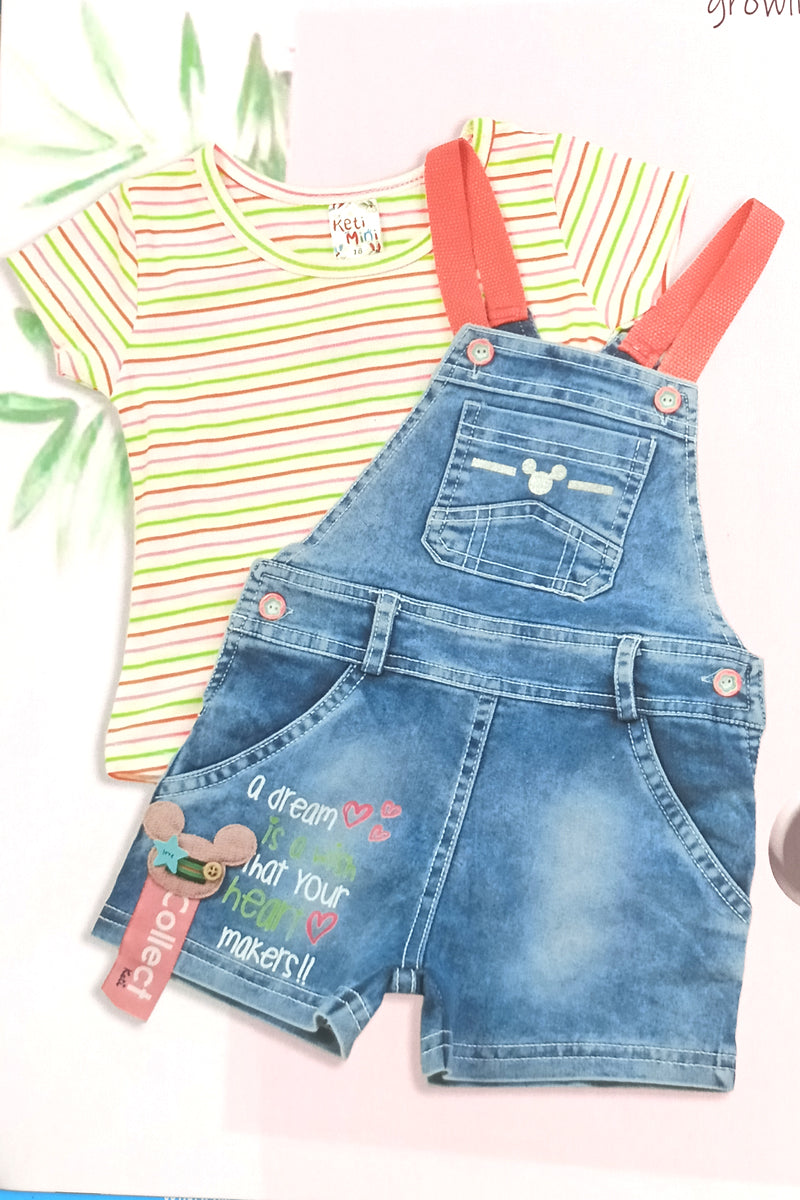 Buy Nuon Ice Blue Denim Dungaree from Westside