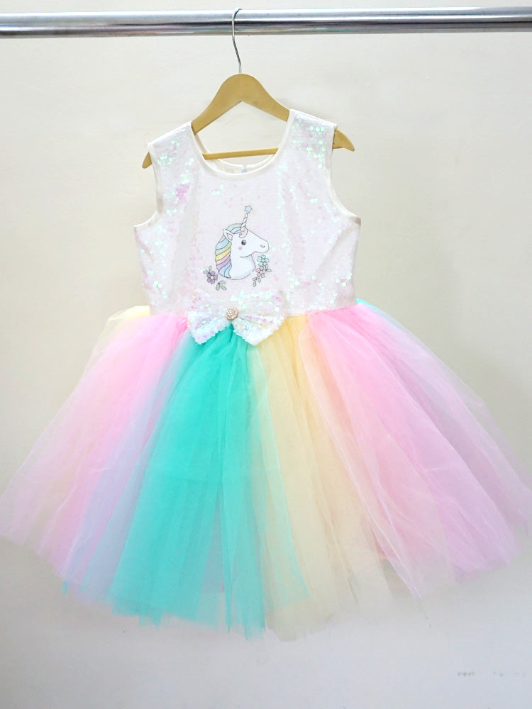 Multicolor Unicorn Frock