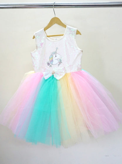 Multicolor Unicorn Frock