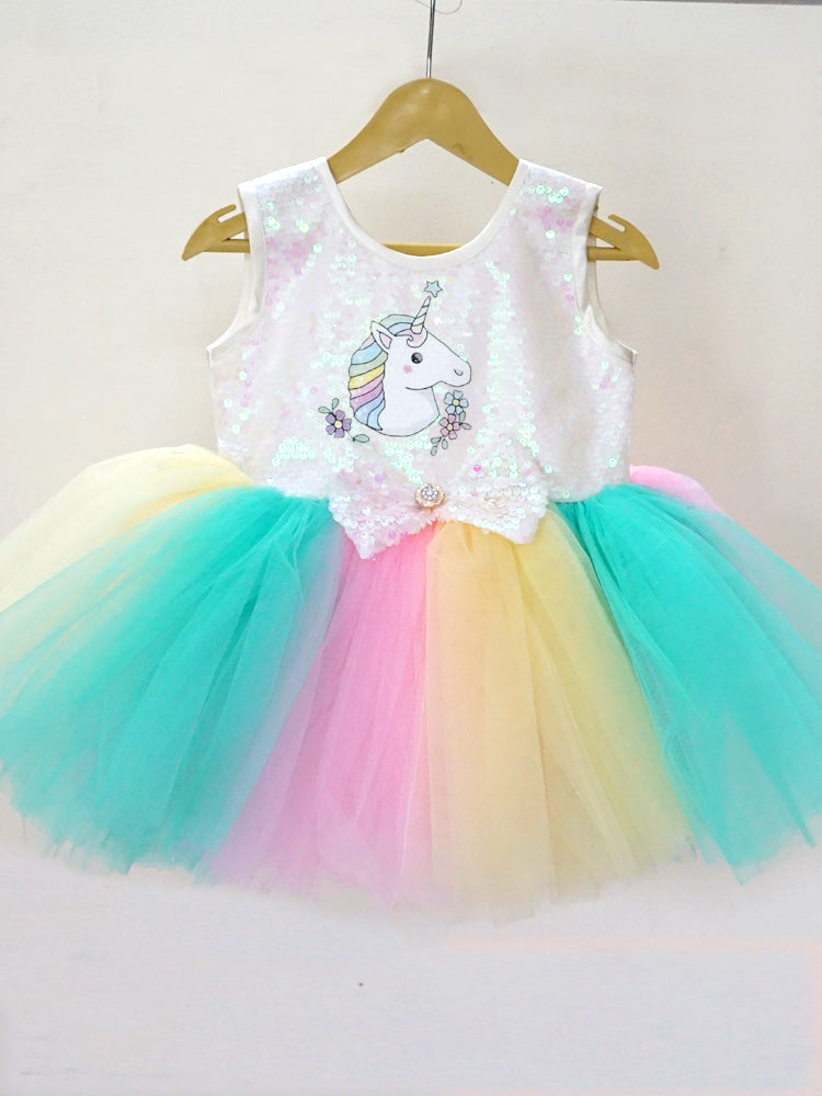 Multicolor Unicorn Frock