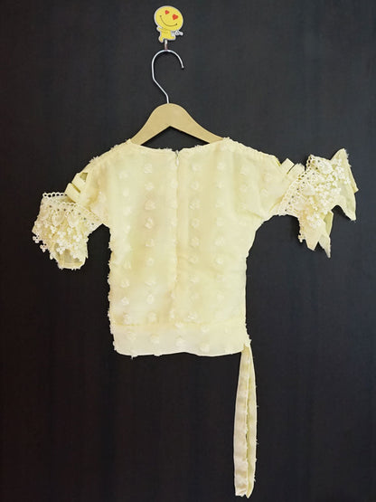 Fluttered Lace Sleeves Top