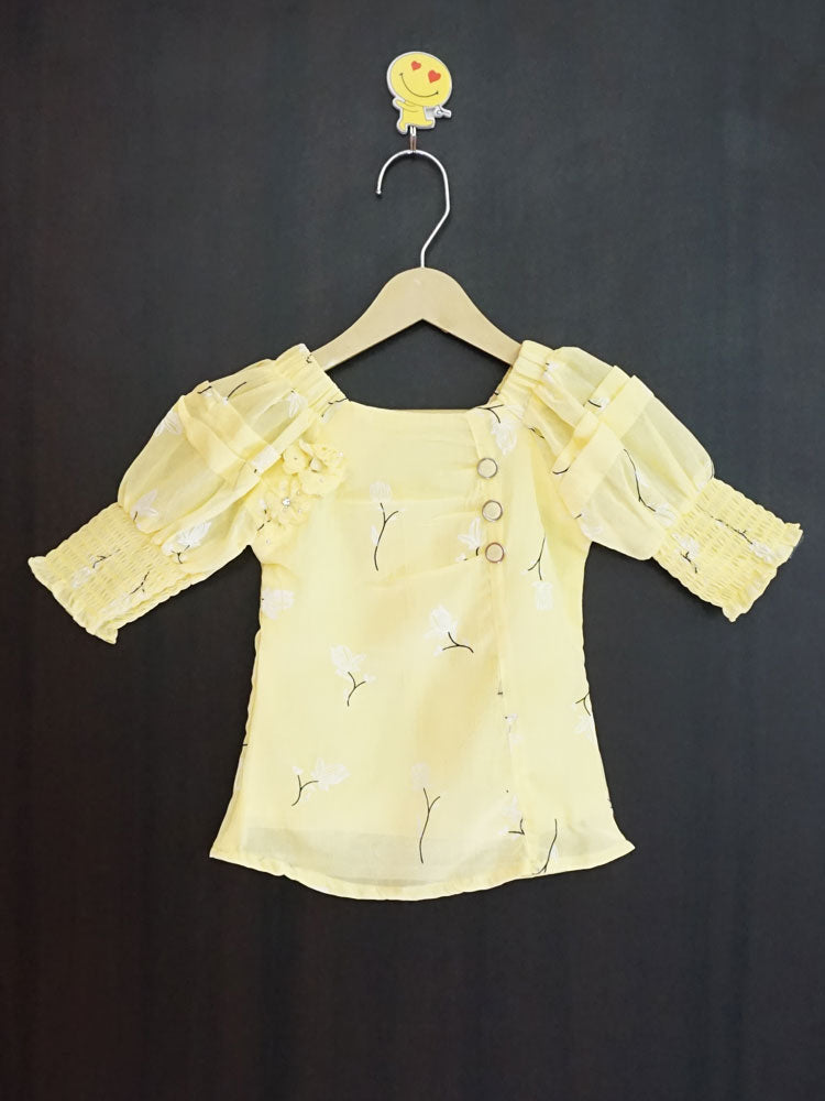 Smocked Puff Sleeves Top